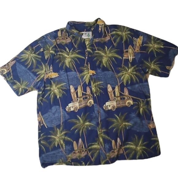 KY'S Button-Up Hawaiian Shirt - Picture 1 of 7